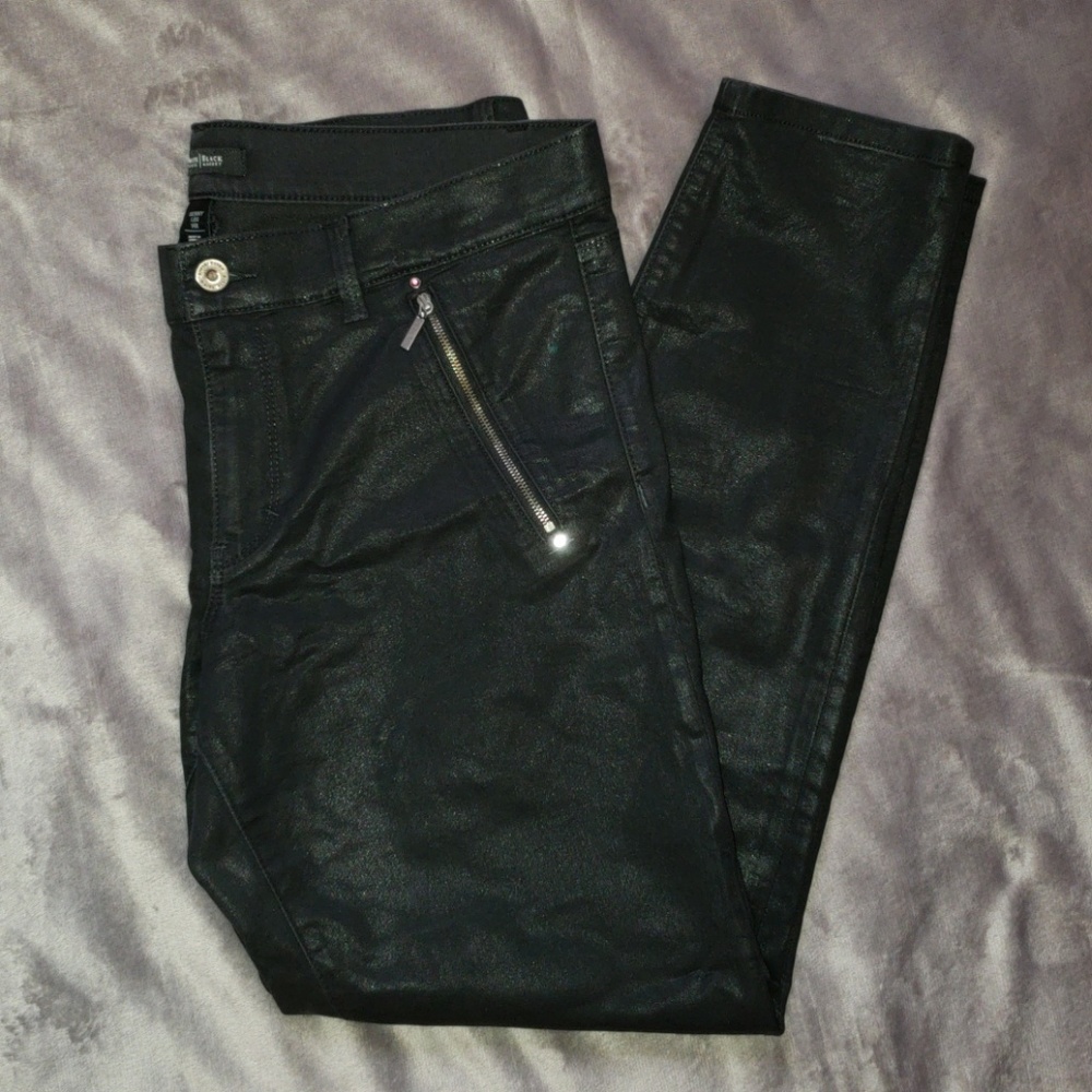 Black faux leather Black House White Market pants